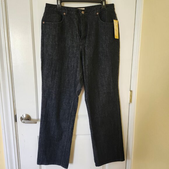 NWT Coldwater Creek Women’s Black Denim Jeans Size 16 Straight Leg Contour Waist - Picture 10 of 11